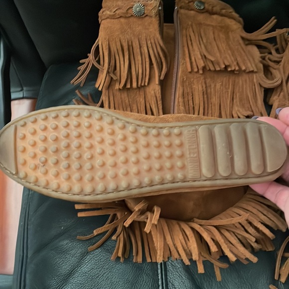Minnetonka leather boots made in the Dominican Republic: